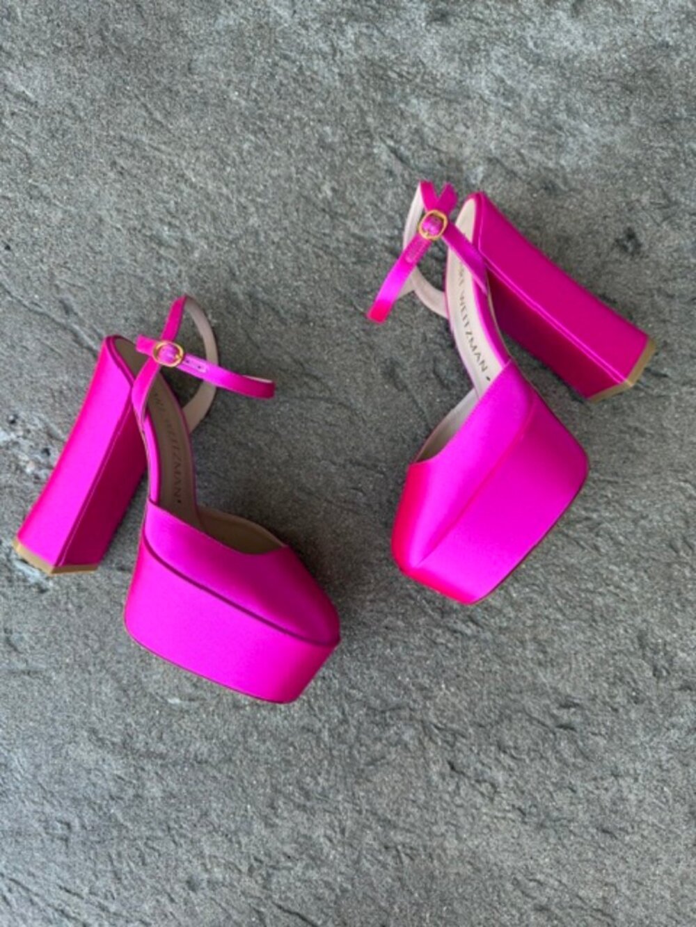Stuart Weitzman Skyhigh 145 Satin Platform Pumps